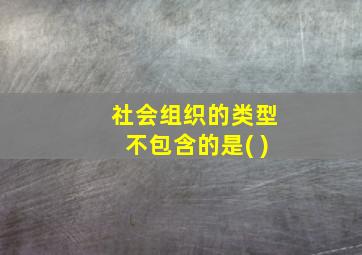 社会组织的类型不包含的是( )